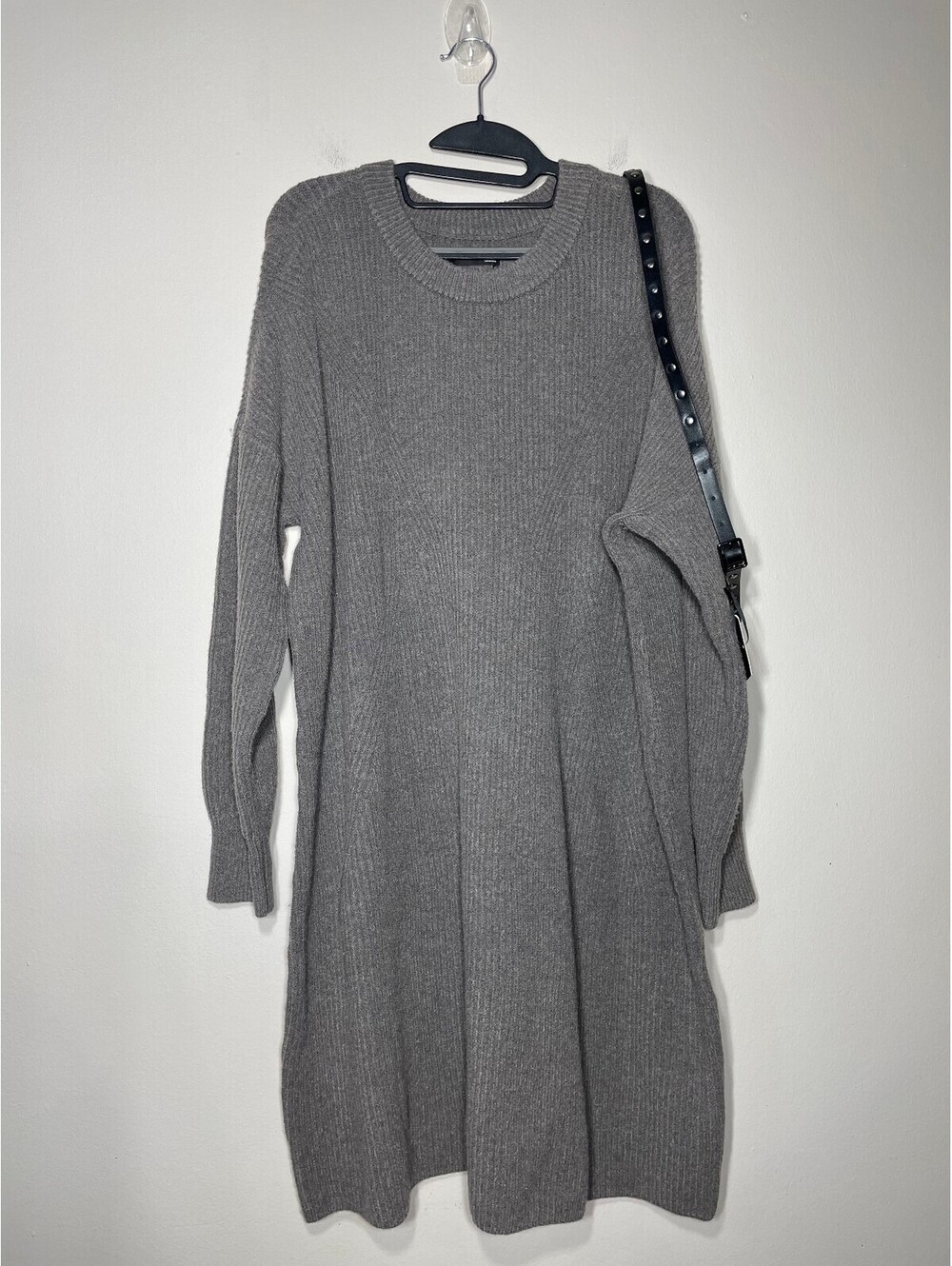 Simply VeraWang New GrayKnit Sweater Dress w/ Belt Indie XXL